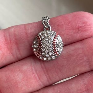 Crystals baseball necklace